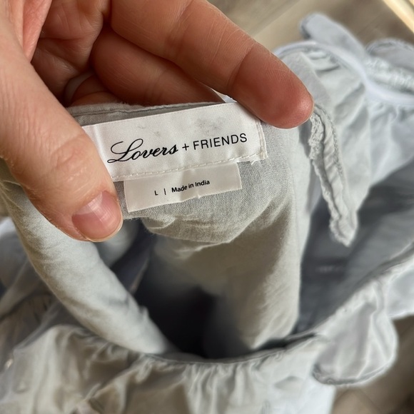 Lovers + Friends Edwin Mini Dress Ice Blue Ruffle Button - Picture 11 of 15